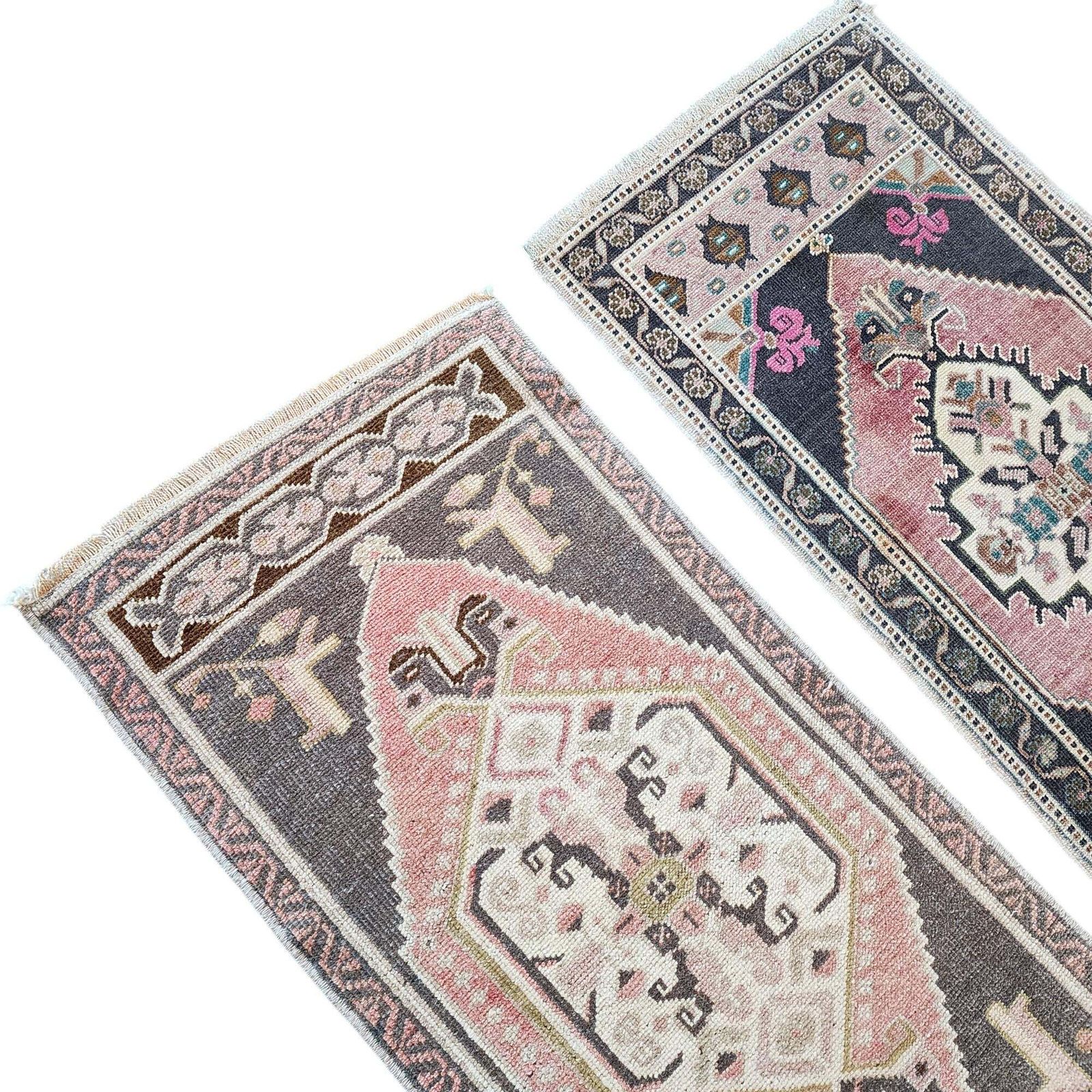 1970s Oushak Wool Small Hand Knotted Turkish Rug   A Pair photo vinterior