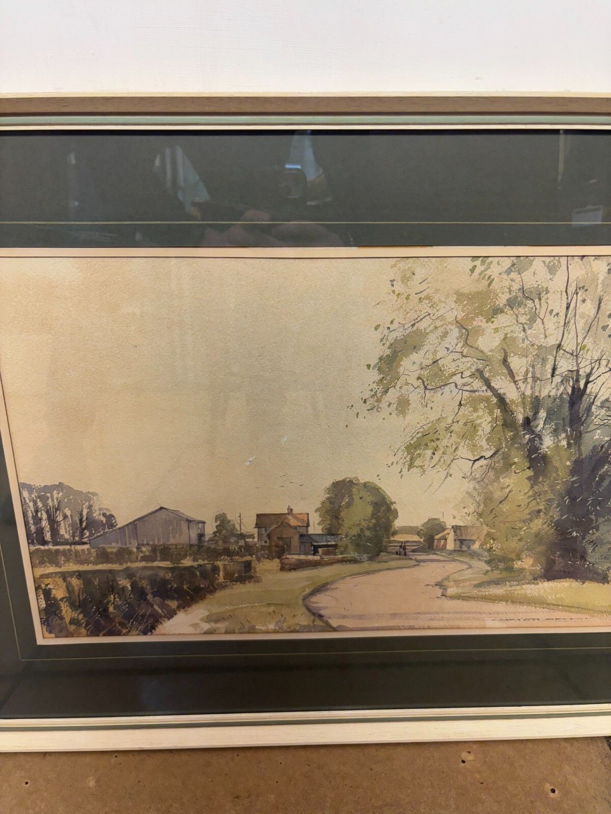 Original David Green Watercolour Painting North Bedfordshire Farm Nr Bushmead photo for sale