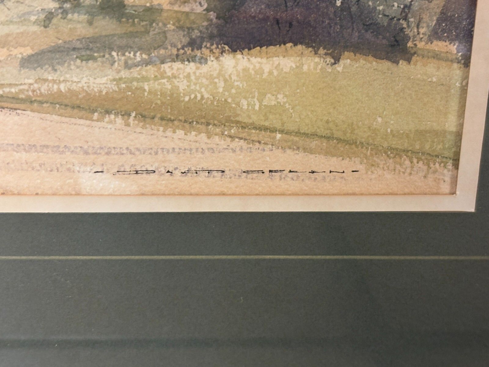 Original David Green Watercolour Painting North Bedfordshire Farm Nr Bushmead photo vinterior