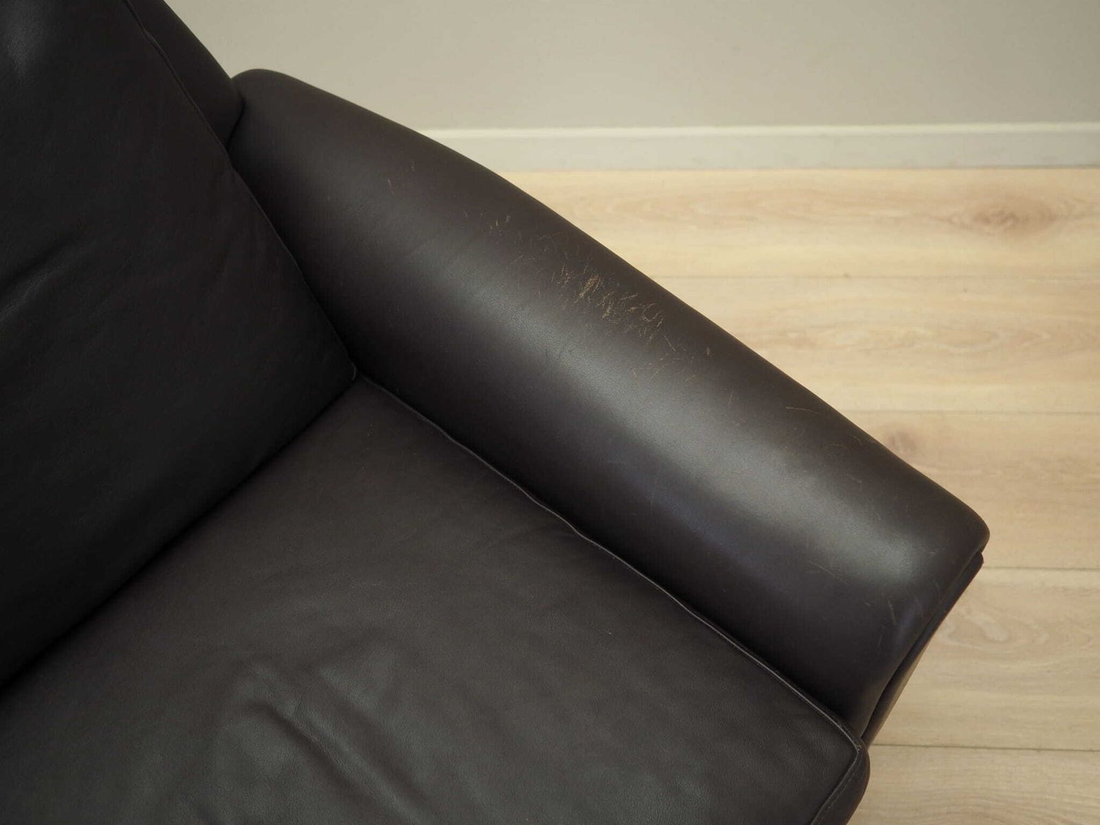 photo buy Brown Leather Sofa, Danish Design, 1960s, Designer: Aage Christiansen, Manufacture: Erhardsen & Andersen