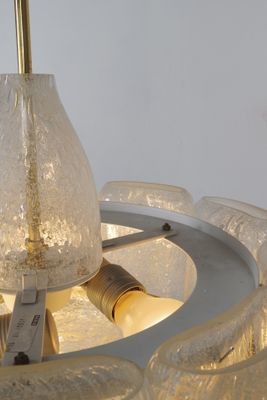 Mid Century Ice Glass Chandelier From Doria photo vinterior