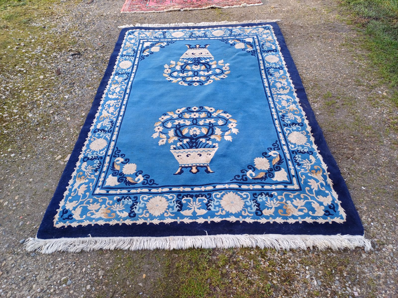 Hand Knotted Wool Chinese Rug photo for sale