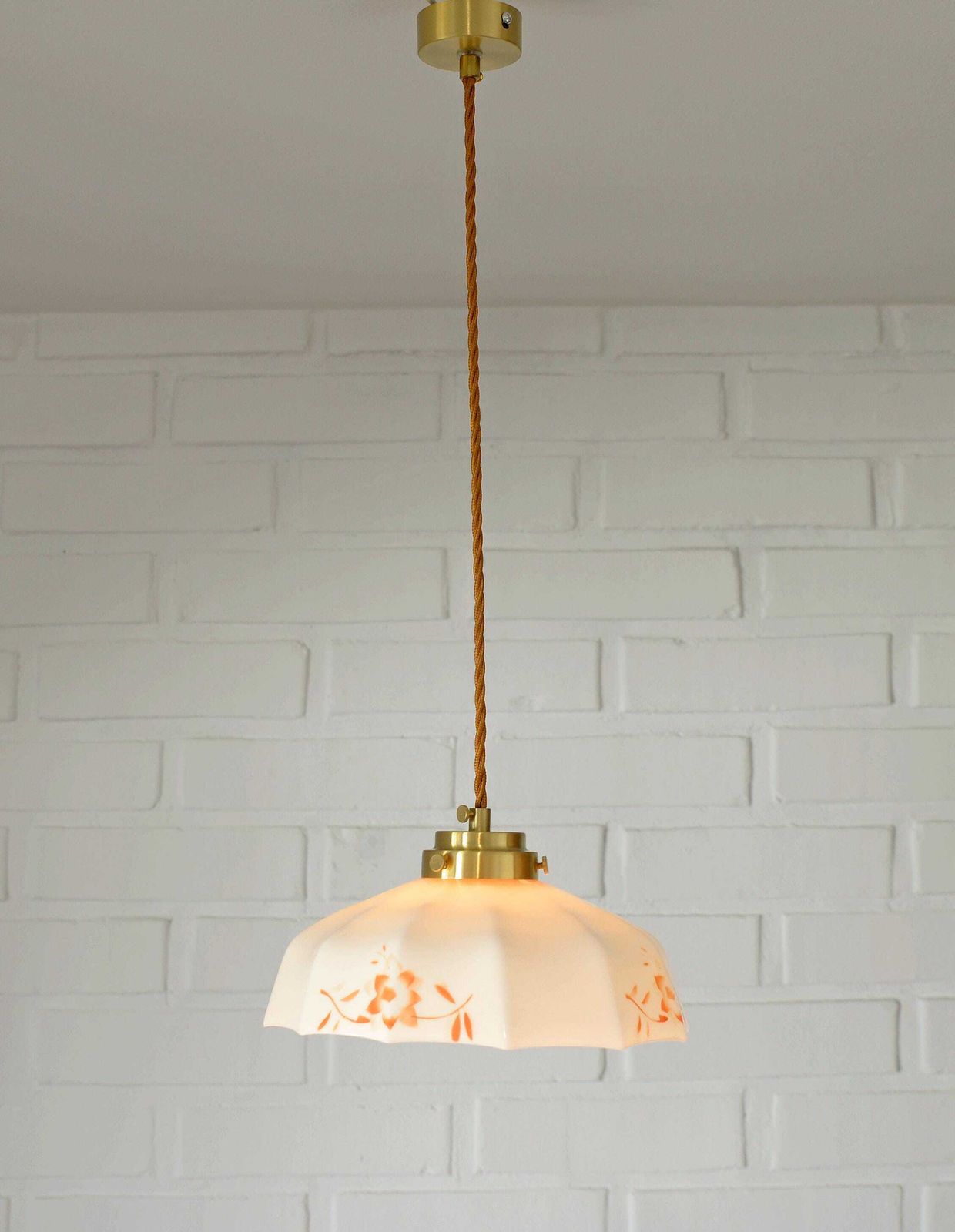 Vintage Pendant Lamp / Retro Kitchen 50's / Mid Century Hanging Lamp / Hand Blown Glass / Glass Chandelier / Light Fixture / Yugoslavia photo for sale