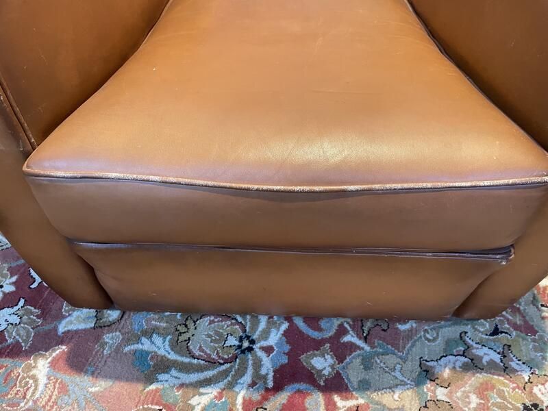 Paire De Fauteuils Club En Cuir Art Déco photo furniture
