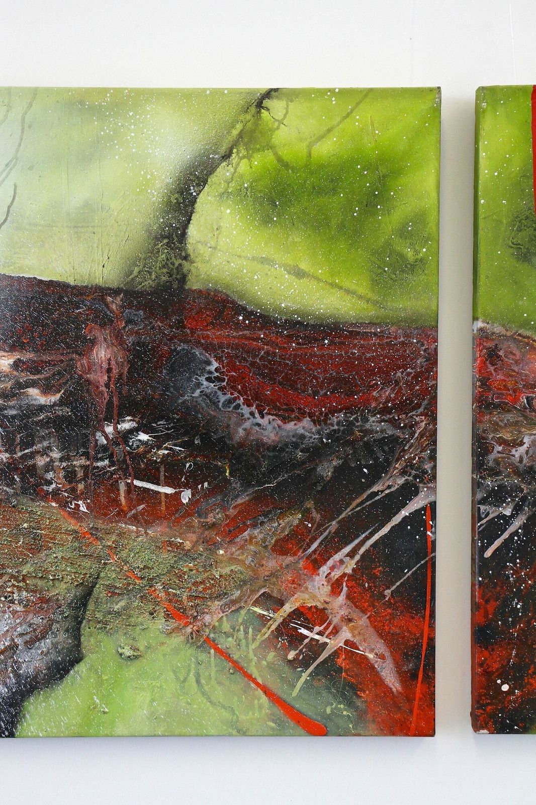 Abstract Two Part Painting "The Alli Gate", Acrylic On Canvas By Ms, At 2021 photo Art
