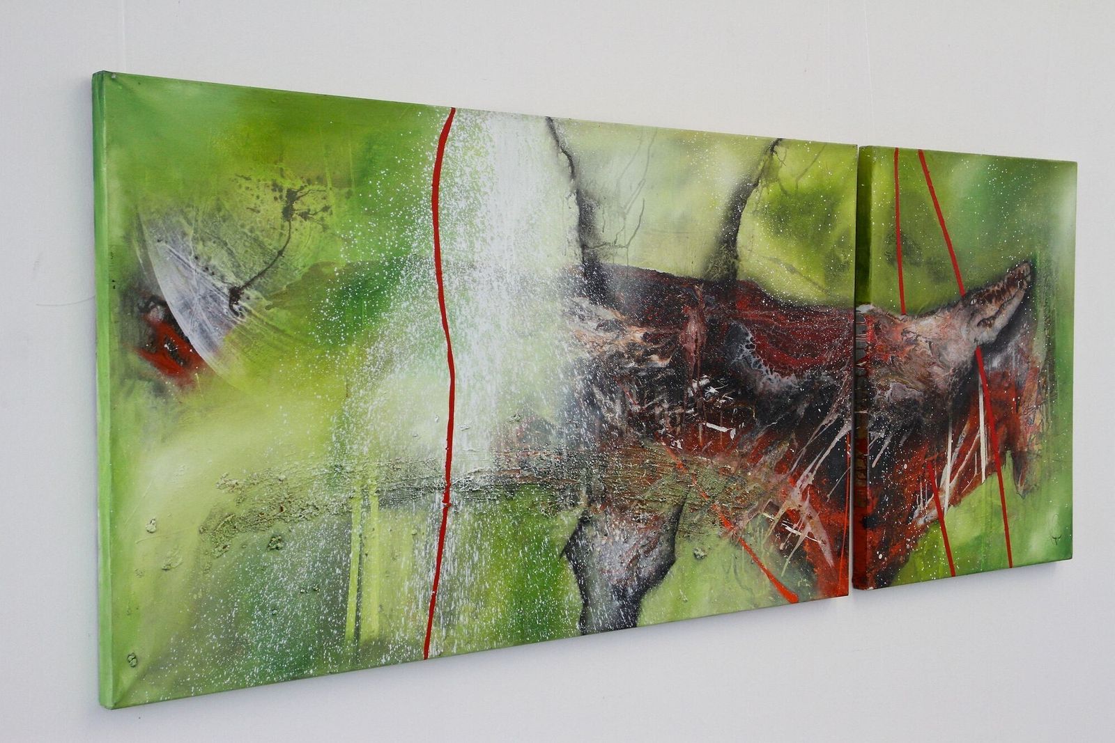 Abstract Two Part Painting "The Alli Gate", Acrylic On Canvas By Ms, At 2021 photo buy