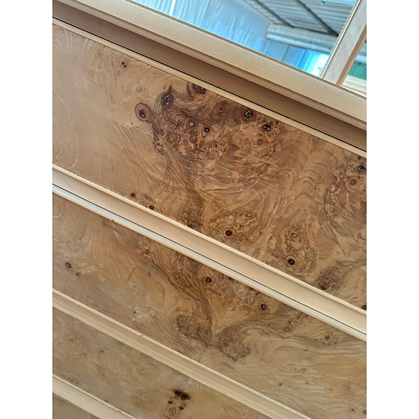 '800 Empire Style Desk Chest Of Drawers In Natural Burl Wood On Ash photo buy