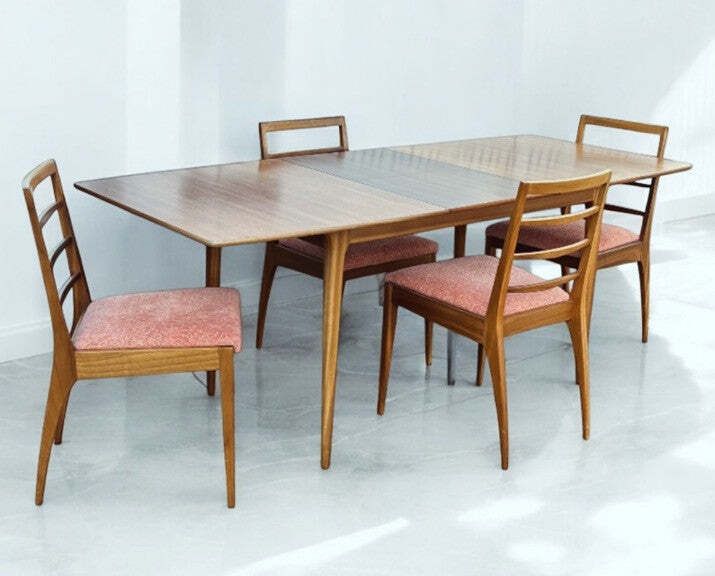 Mid Century McIntosh Teak Extending Dining Table & 4 Chairs