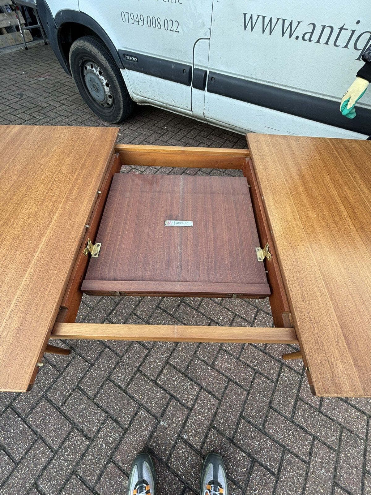 965.0 Mid Century McIntosh Teak Extending Dining Table & 4 Chairs photo