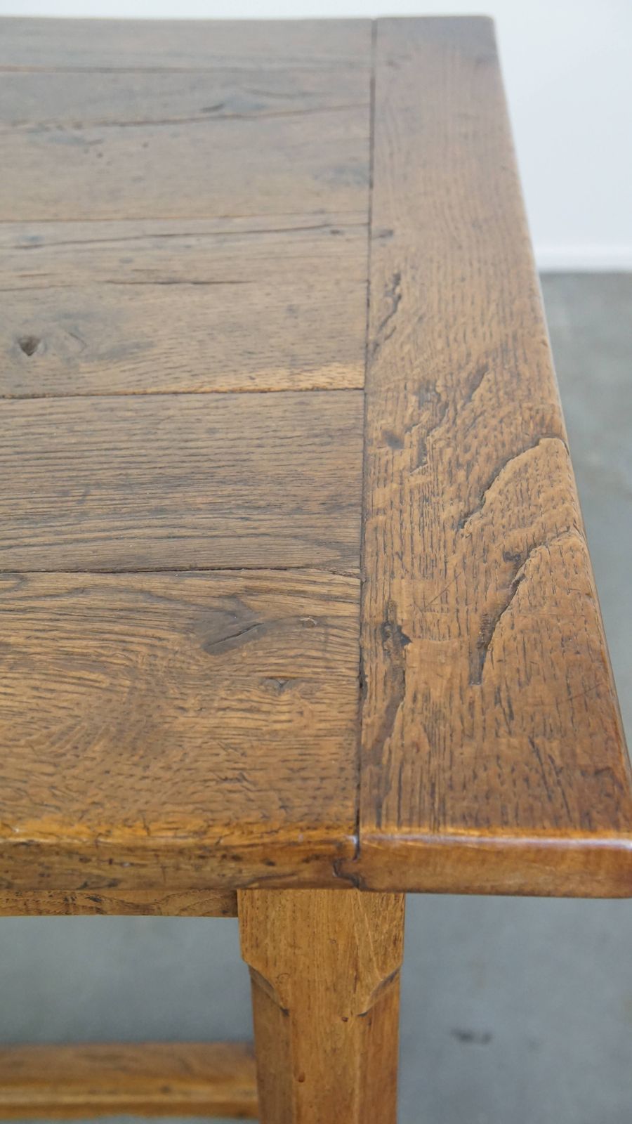 2885.9112 Antieke Franse Boerentafel Van Eiken Met 2 Lades En Authentieke Details photo