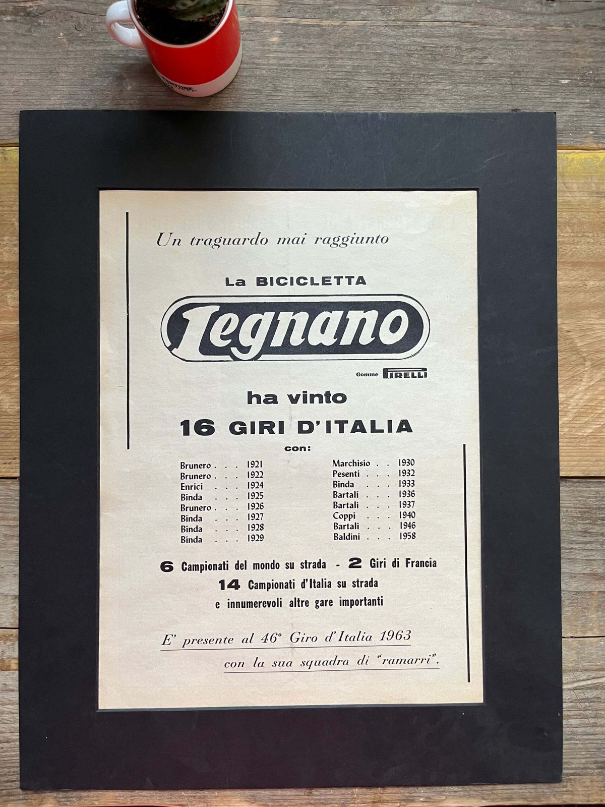 Legnano Bicycles Giro D'italia Advertisement 1963