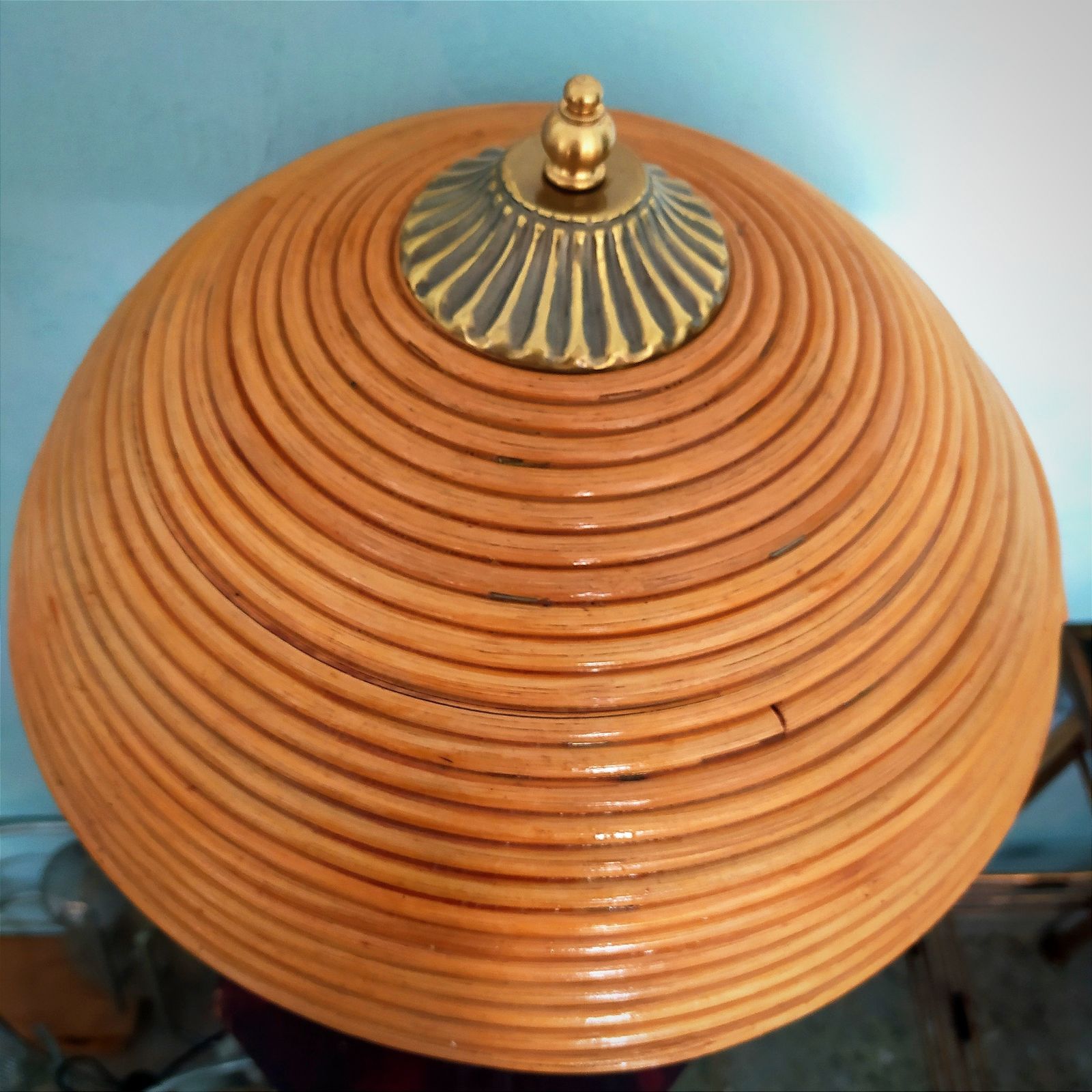 1970's Pencil Reed Table Lamp. photo furniture