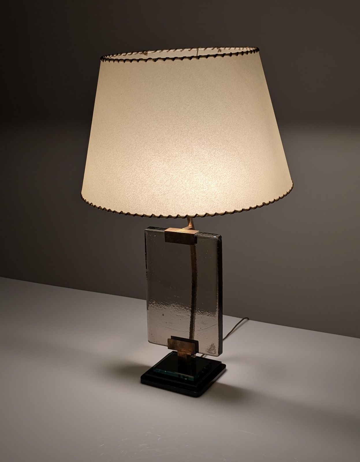 Lamp By Pietro Chiesa For Fontana Arte In Crystal And Brass photo for sale