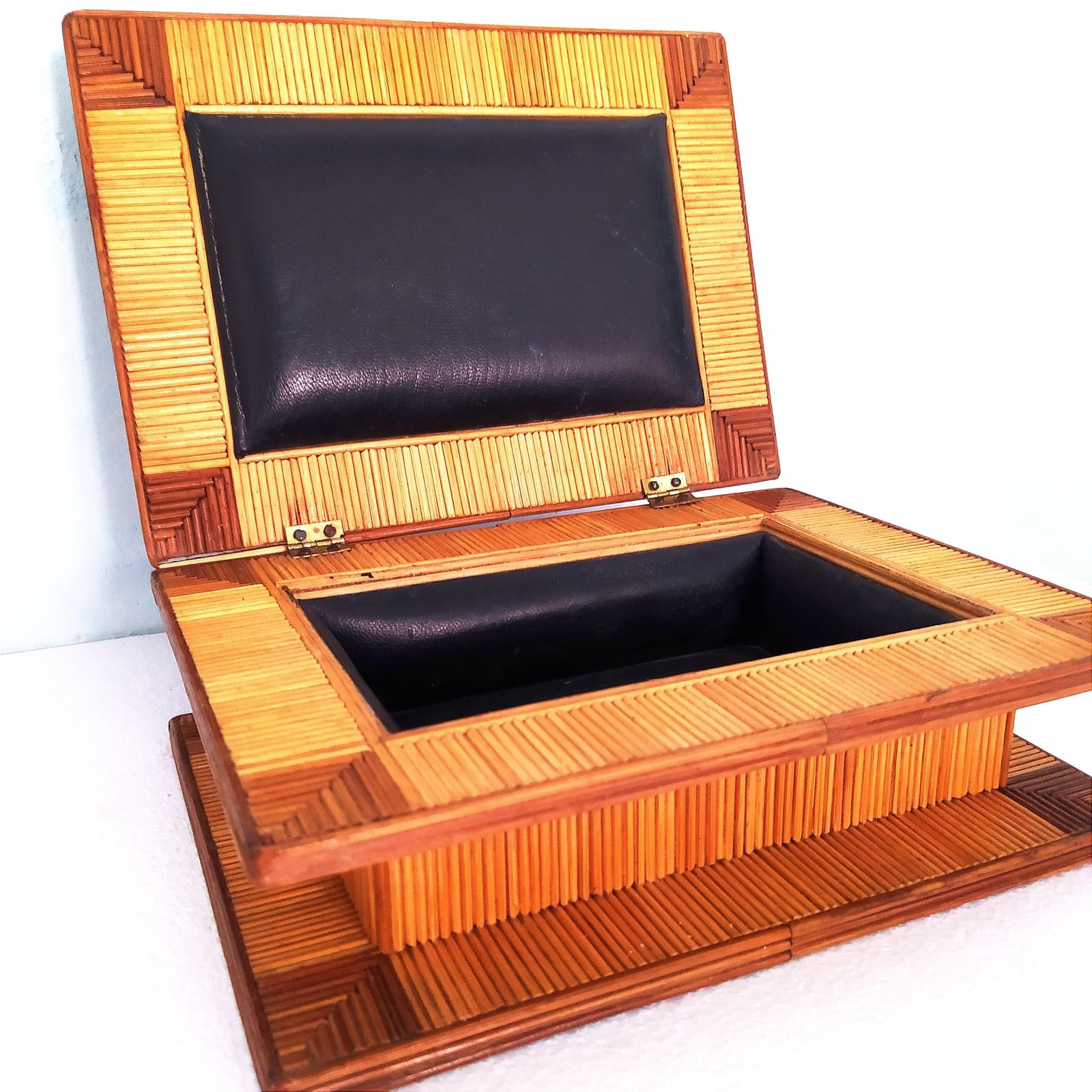 Mid Century Arts And Crafts Skewer Stick Jewellery Box photo for sale