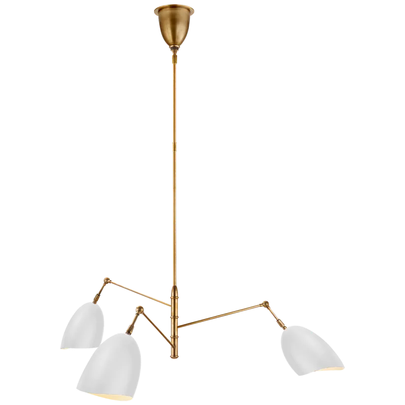 Visual Comfort Sommerard Triple Arm Chandelier In Hand Rubbed Antique Brass photo furniture