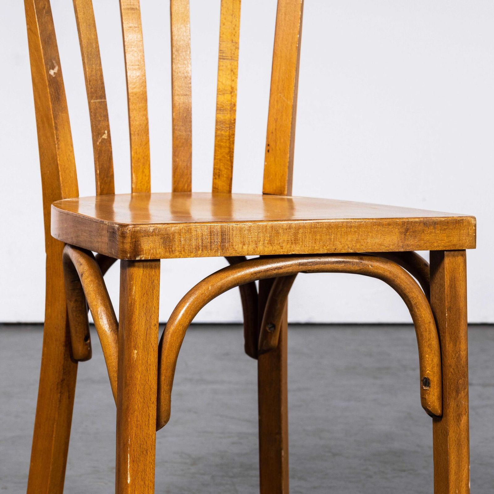 1950’s Luterma Honey Oak Bentwood Flat Seat Dining Chair – Set Of Four photo vintage