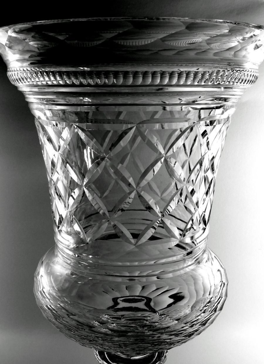 Florentine Renaissance Style Huge Italian Cut And Ground Crystal Medici Vase photo buy