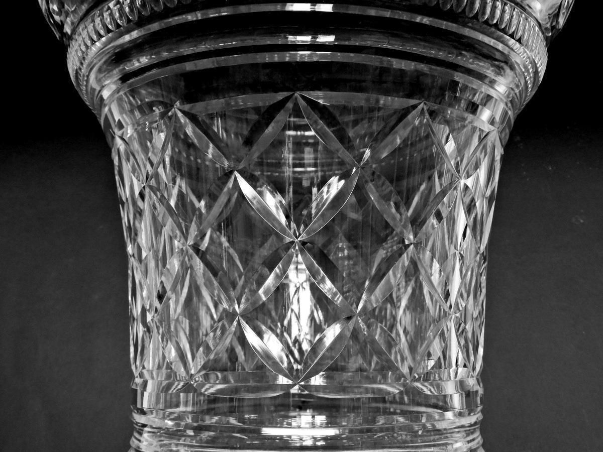 Home Decor Florentine Renaissance Style Huge Italian Cut And Ground Crystal Medici Vase photo
