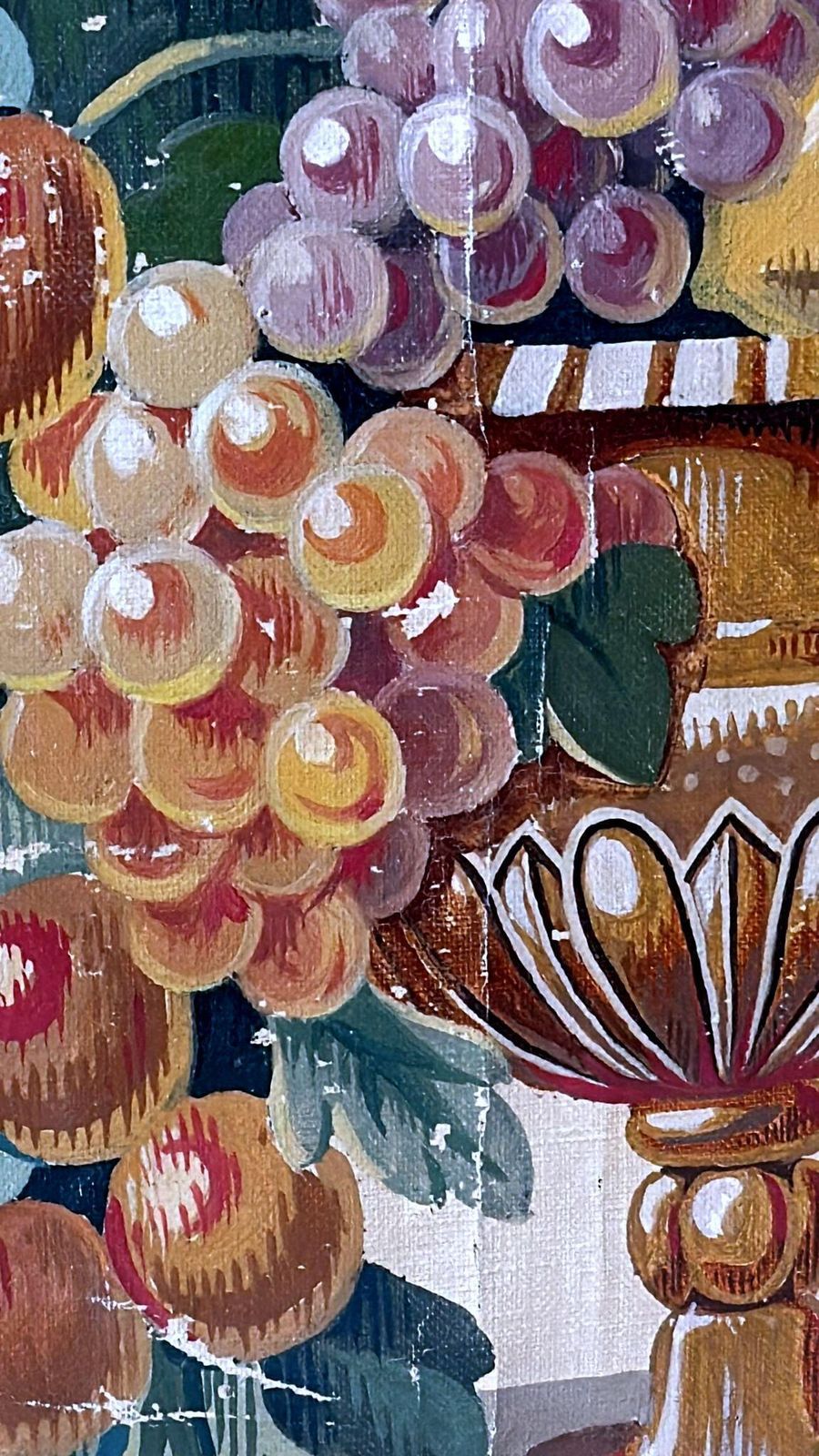 photo vinterior Painting Cutout Oil On Canvas Framed With Faux Bamboo Wood  03