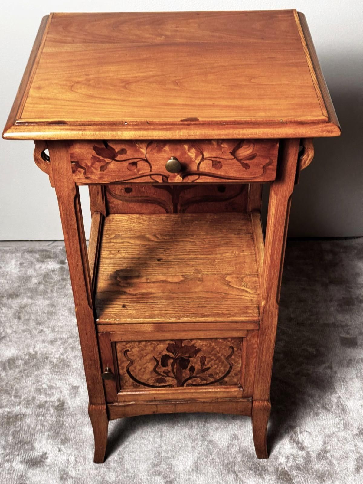Gallé émile French Art Nouveau Nightstand photo Furniture