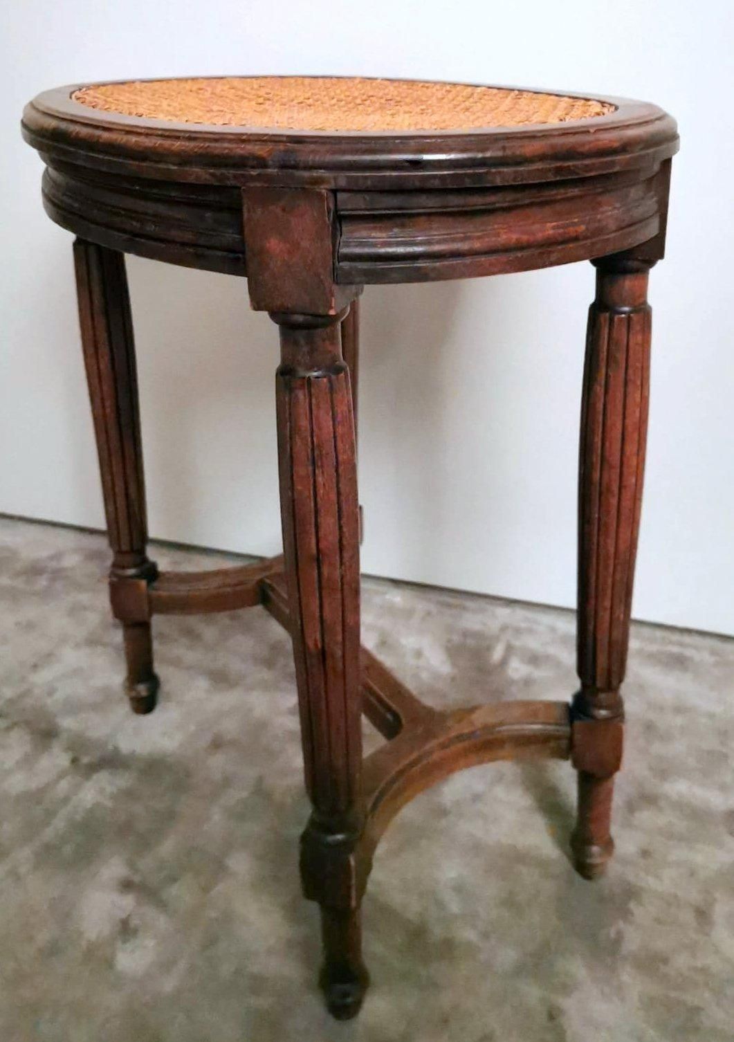 photo buy Louis XVI Style French Bench With "Vienna Straw" Seat