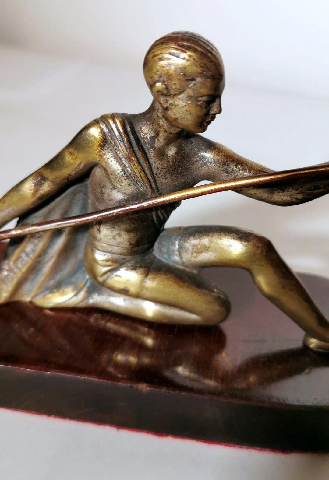 Art Deco Bronze Statuette Depicting A Young Gymnast photo vinterior