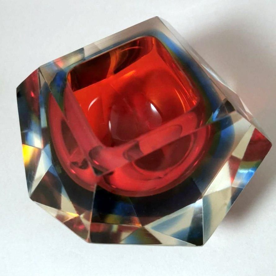 Mandruzzato Style Murano Ashtray "Vetro Sommerso" photo vintage