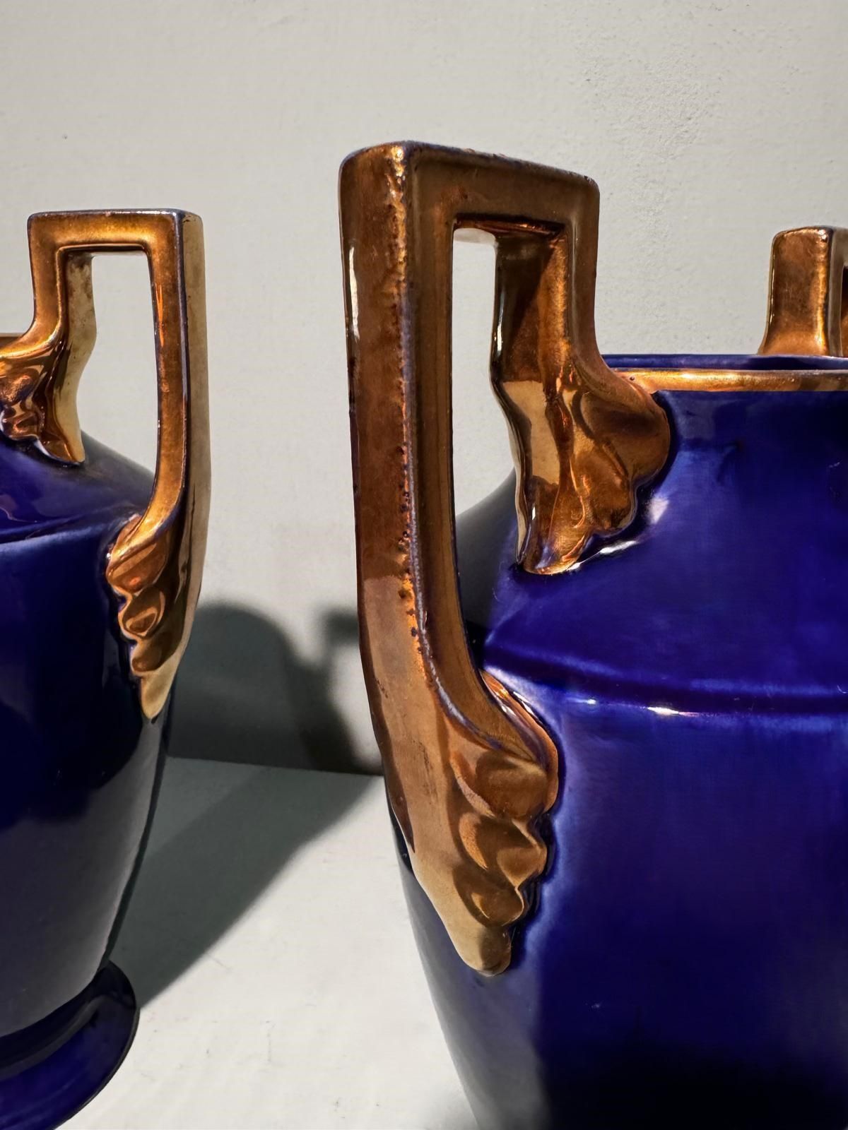 photo vintage Orchies Ceramics Factory Pair Of French Art Deco Ceramic Vases