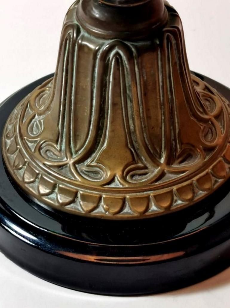 Lighting Louis Philippe Style French Opaline Blue Glass Lamp Decorated And Golden Brass photo