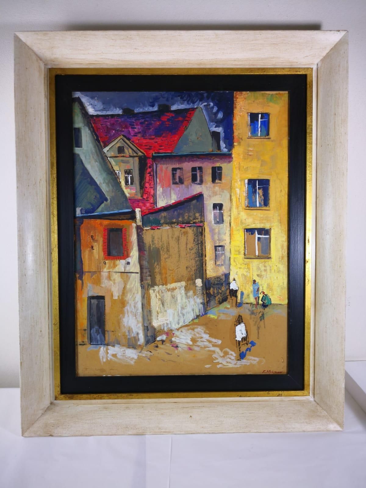 20th Century Munteanu Gheorghe Oil Painting photo furniture