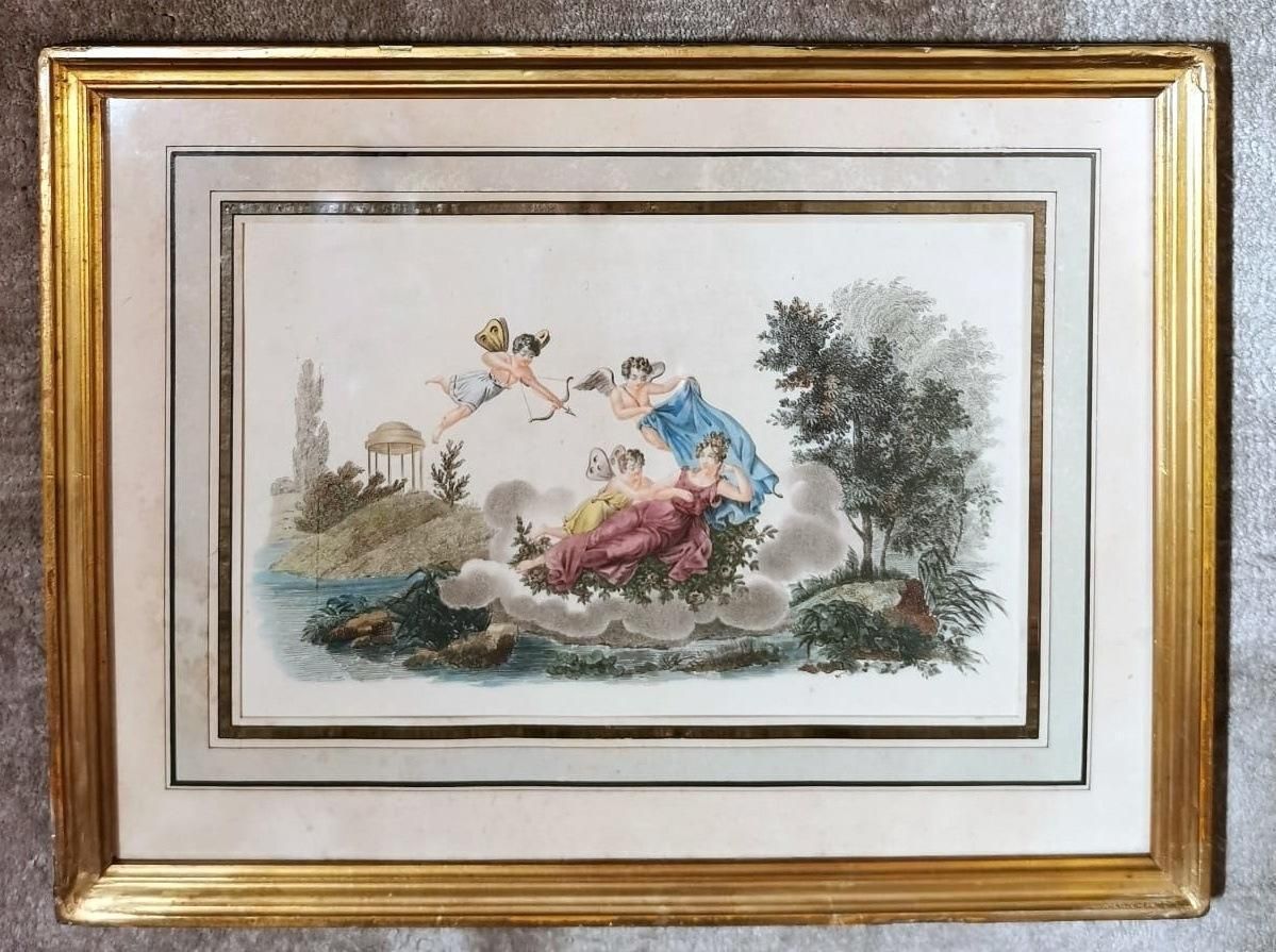Nargeol Adrien Pair Prints Painted Watercolor With Gilded Frames photo 203.0
