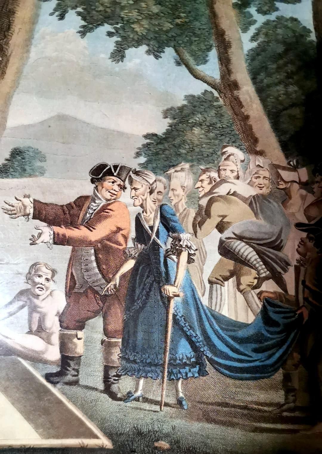 photo furniture Jean Baptiste Morret French Etching With Allegorical Subject Gilded Wood Frame