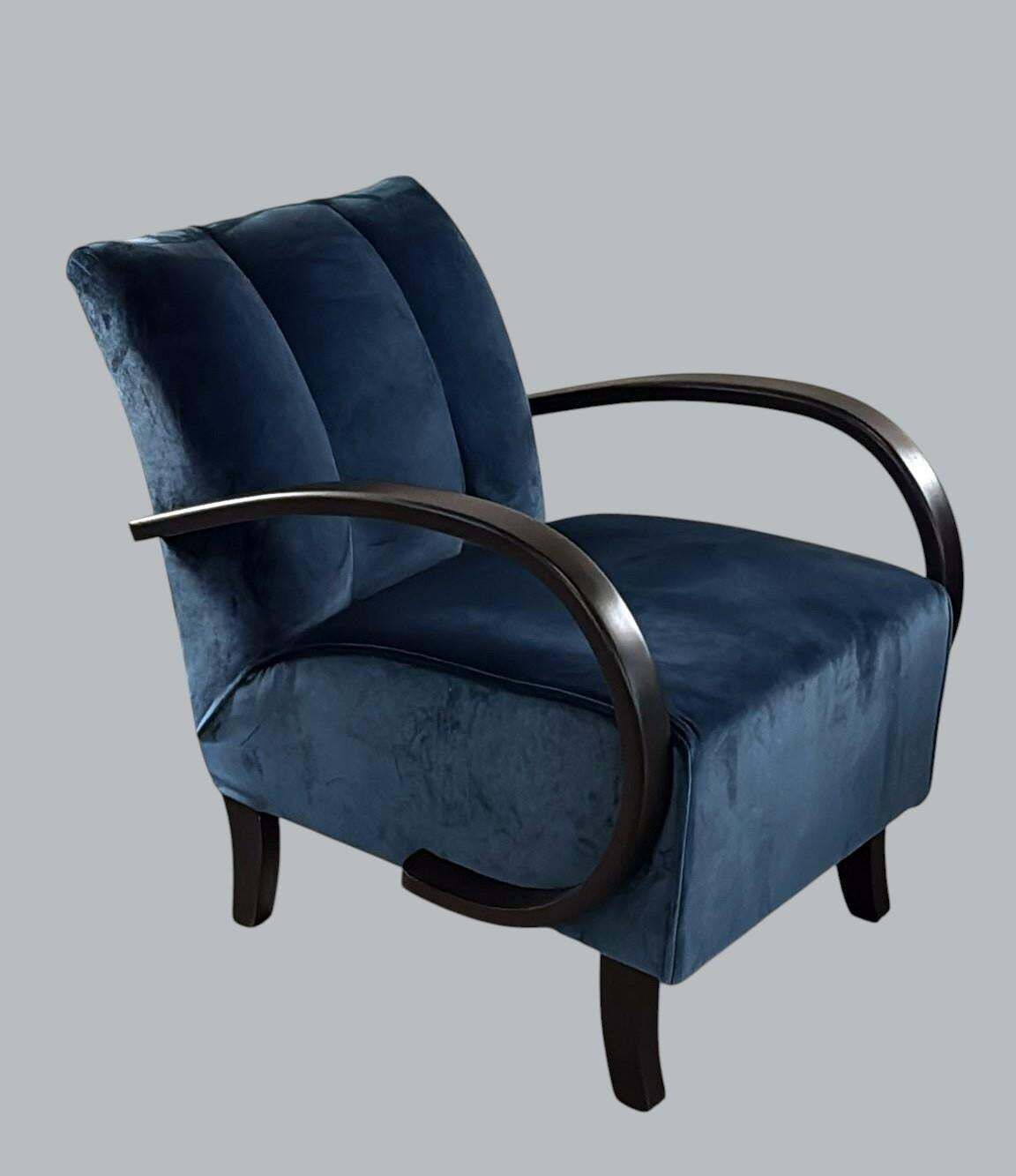 Halabala Style Czechoslovakian Art Deco Velvet Armchair photo 1858.0