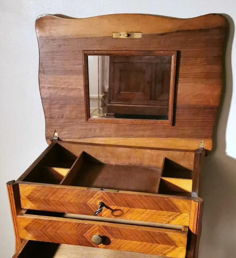 Louis Philippe Style French Dressing Table With Mirror And Drawers photo vintage