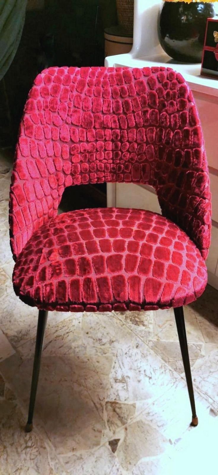 Pierre Guariche Designer French Chair With Guild Fabric photo vinterior
