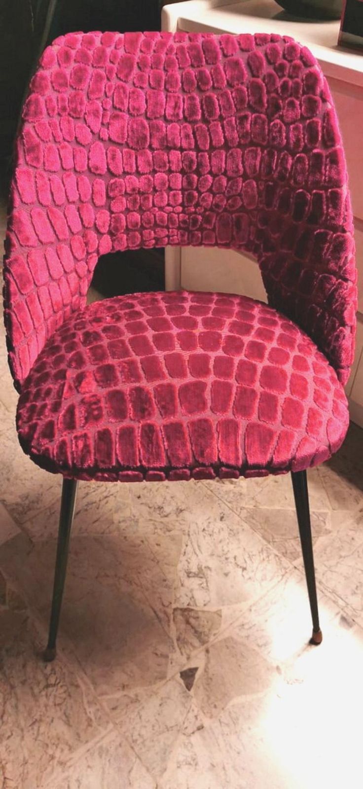 Pierre Guariche Designer French Chair With Guild Fabric photo vintage