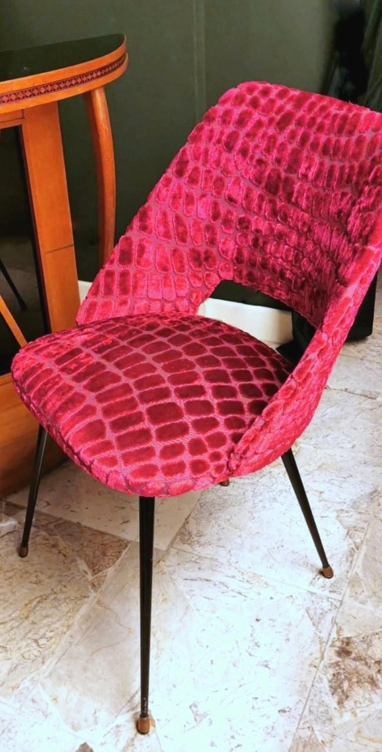 photo furniture Pierre Guariche Designer French Chair With Guild Fabric