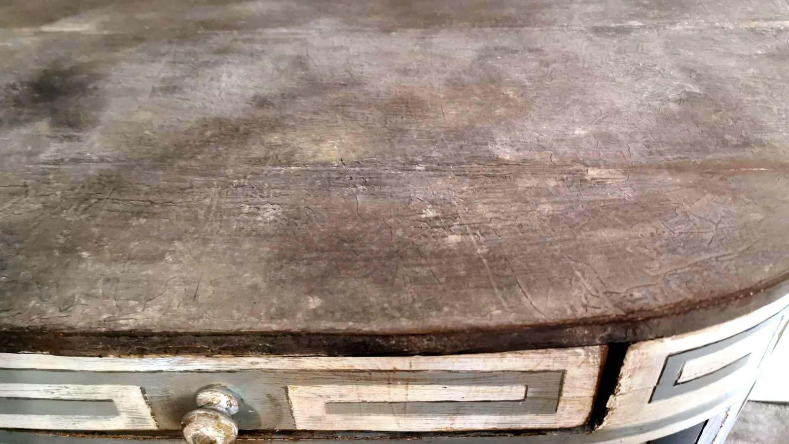 photo for sale Louis XV Style French Wood Console Table With White Matte Lacquer Finish