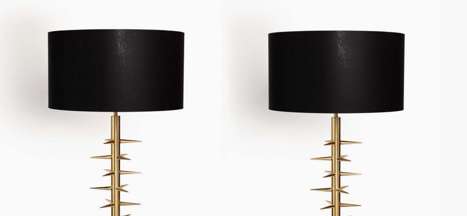 Mazda Style Pair Of Italian Table Lamps Gilded Brass And Murano Glass photo furniture
