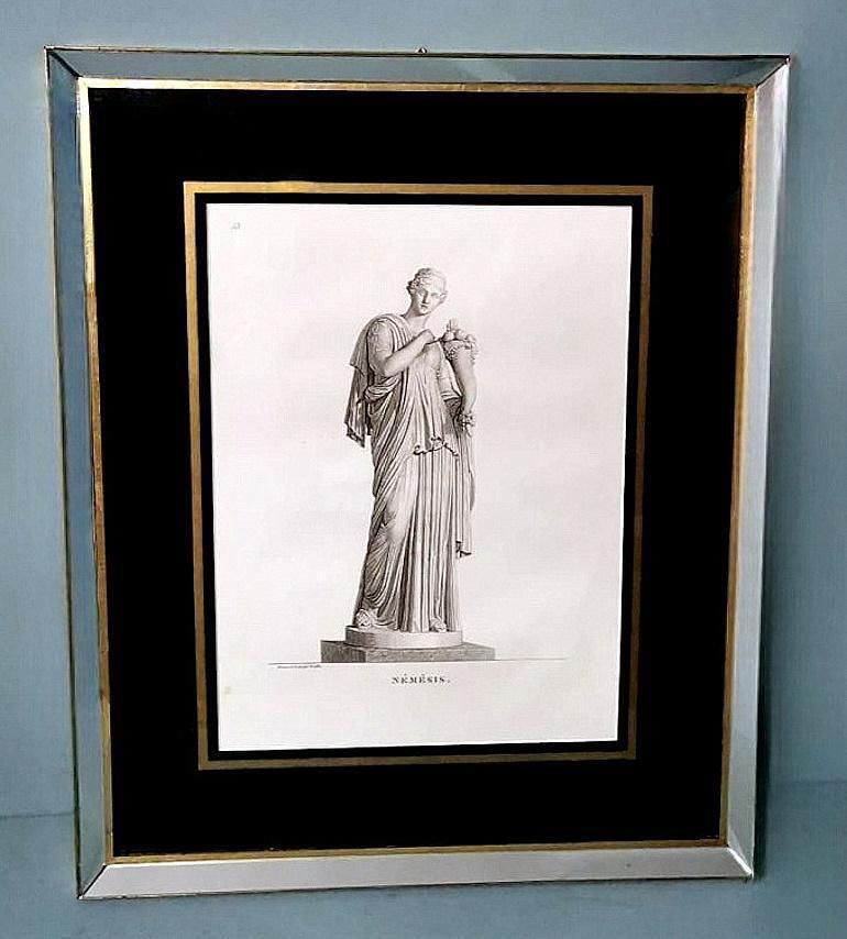 A French Print Depicting "Nemesis "In Italian Frame With Mirrors" photo for sale