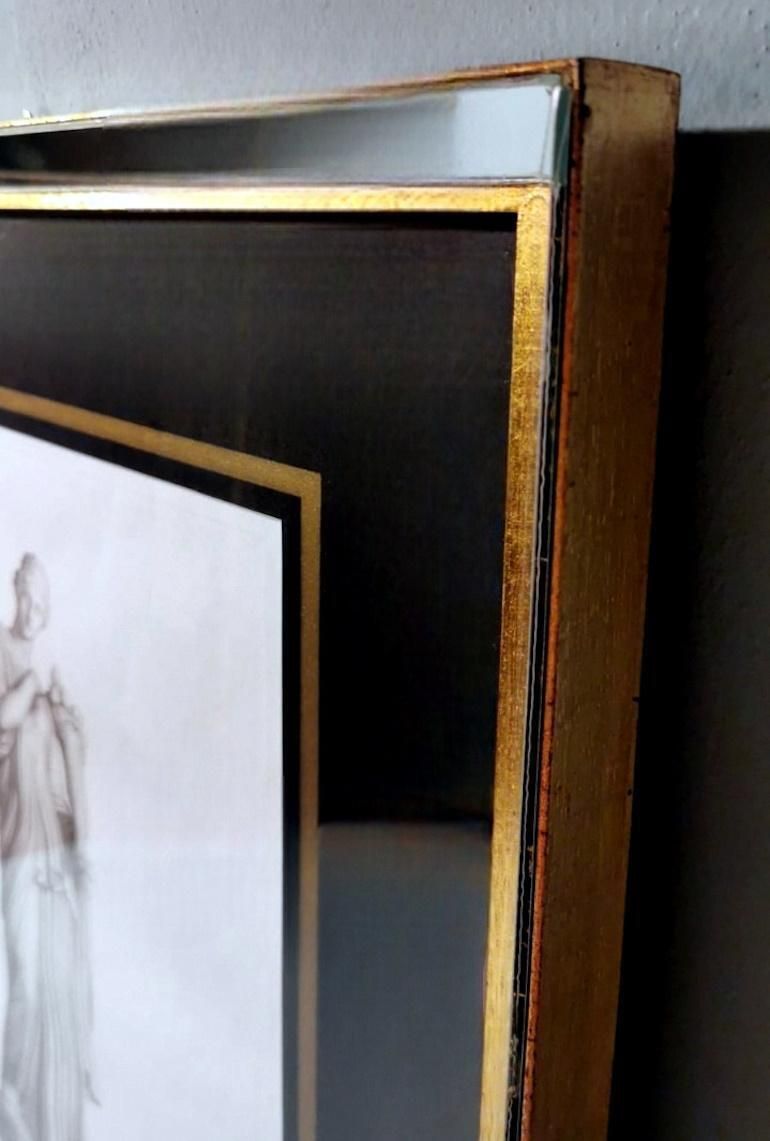 photo furniture A French Print Depicting "Nemesis "In Italian Frame With Mirrors"