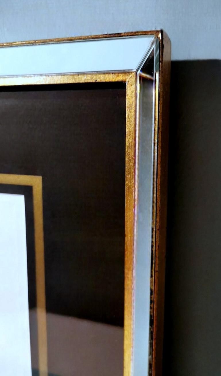 photo for sale A French Print Depicting "Nemesis "In Italian Frame With Mirrors"