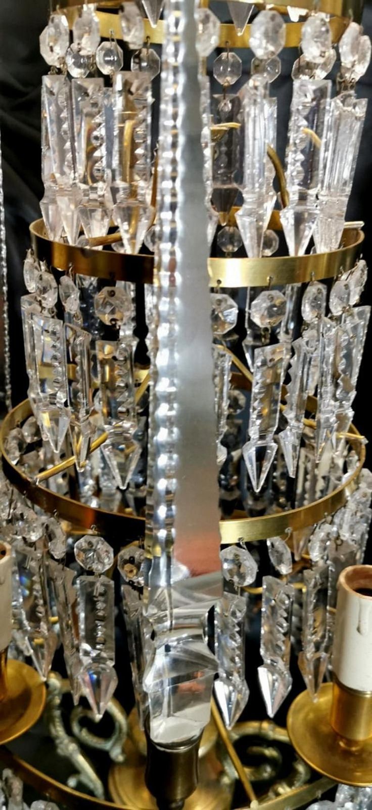 photo furniture Louis XVI Style French Majestic Pair Of Crystal And Bronze Girandoles