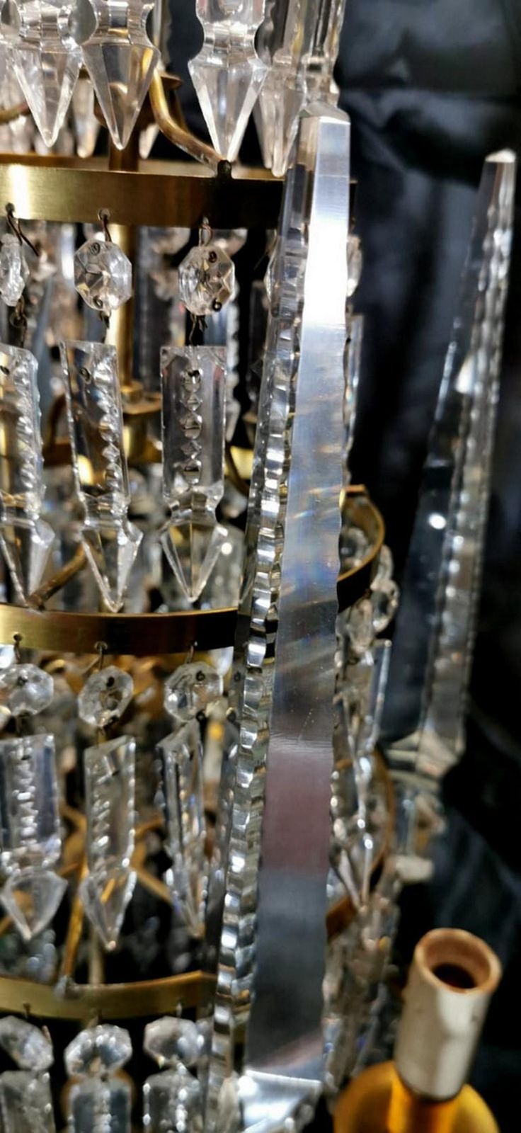 photo for sale Louis XVI Style French Majestic Pair Of Crystal And Bronze Girandoles