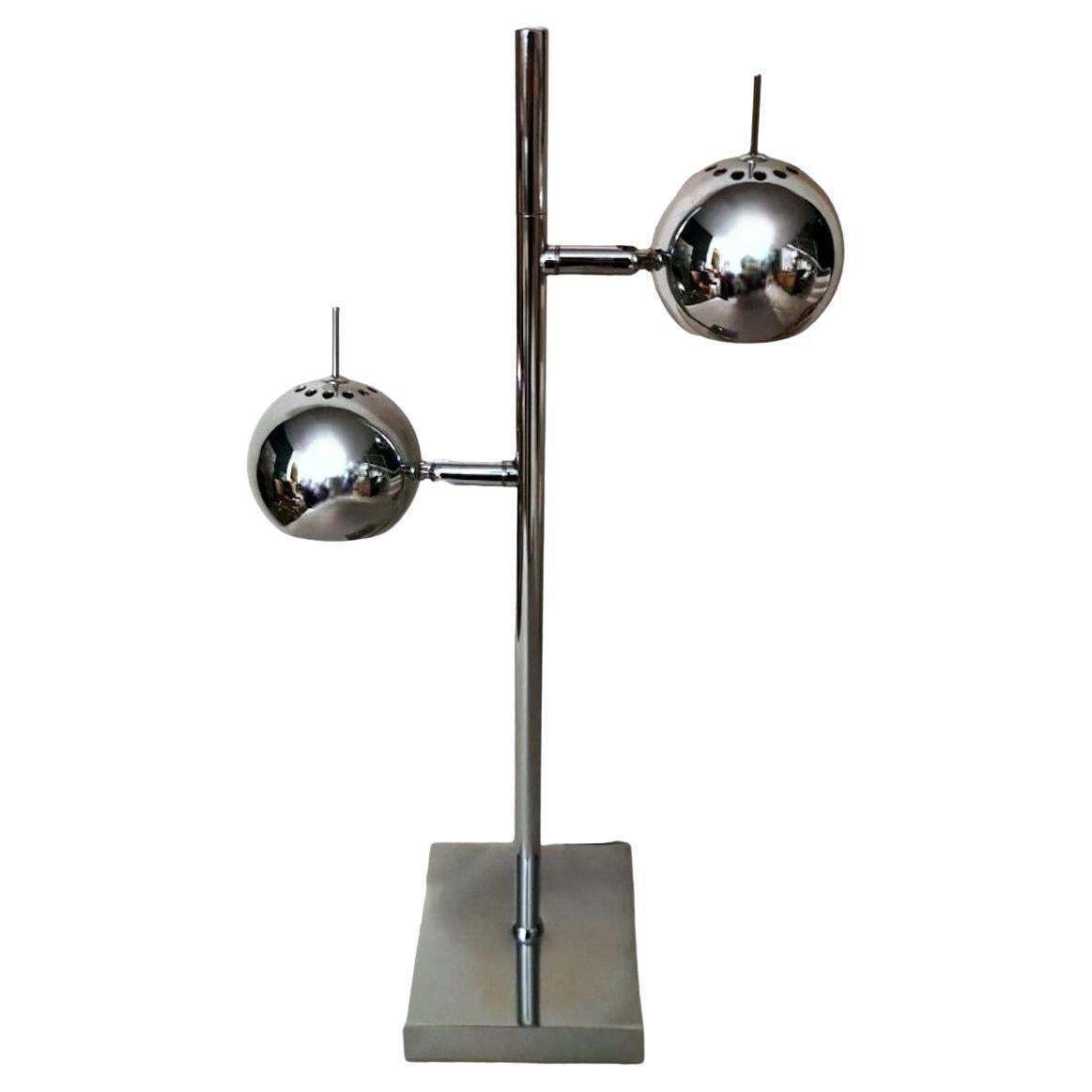Space Age  Goffredo Reggiani Style Italian Chrome Plated Metal Table Lamp