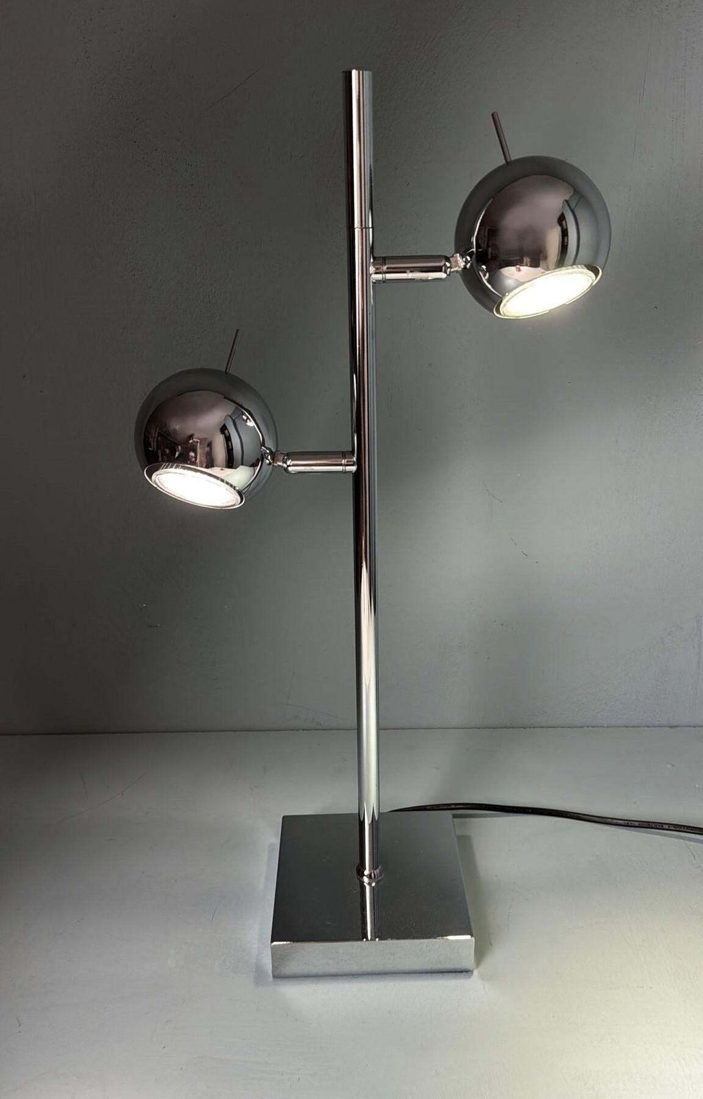 Space Age  Goffredo Reggiani Style Italian Chrome Plated Metal Table Lamp photo buy