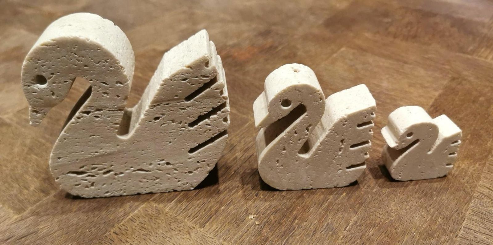 Mannelli F.Lli Travertine Ornaments Three Swans Minimalist Style photo furniture