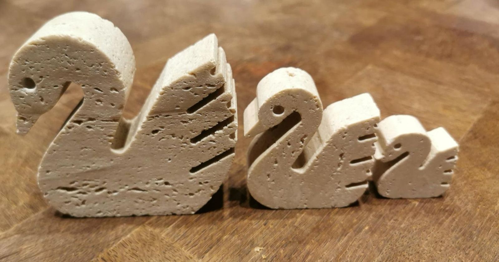 Mannelli F.Lli Travertine Ornaments Three Swans Minimalist Style photo Home Decor