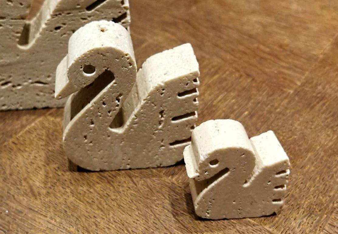 Mannelli F.Lli Travertine Ornaments Three Swans Minimalist Style photo buy