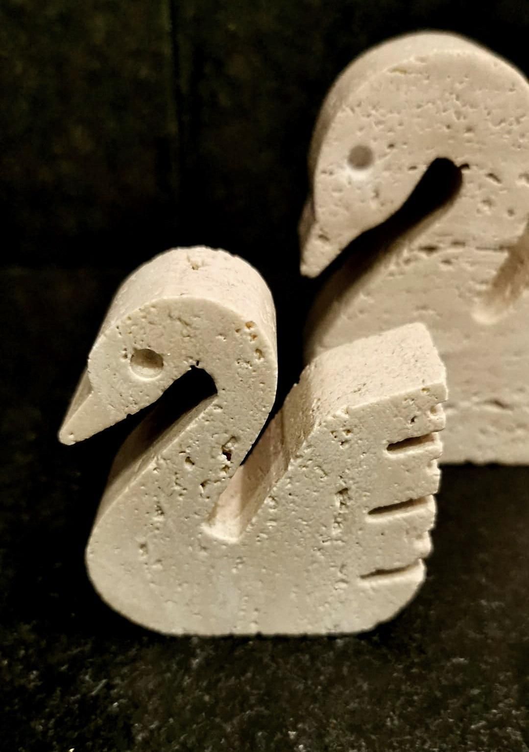 photo buy Mannelli F.Lli Travertine Ornaments Three Swans Minimalist Style